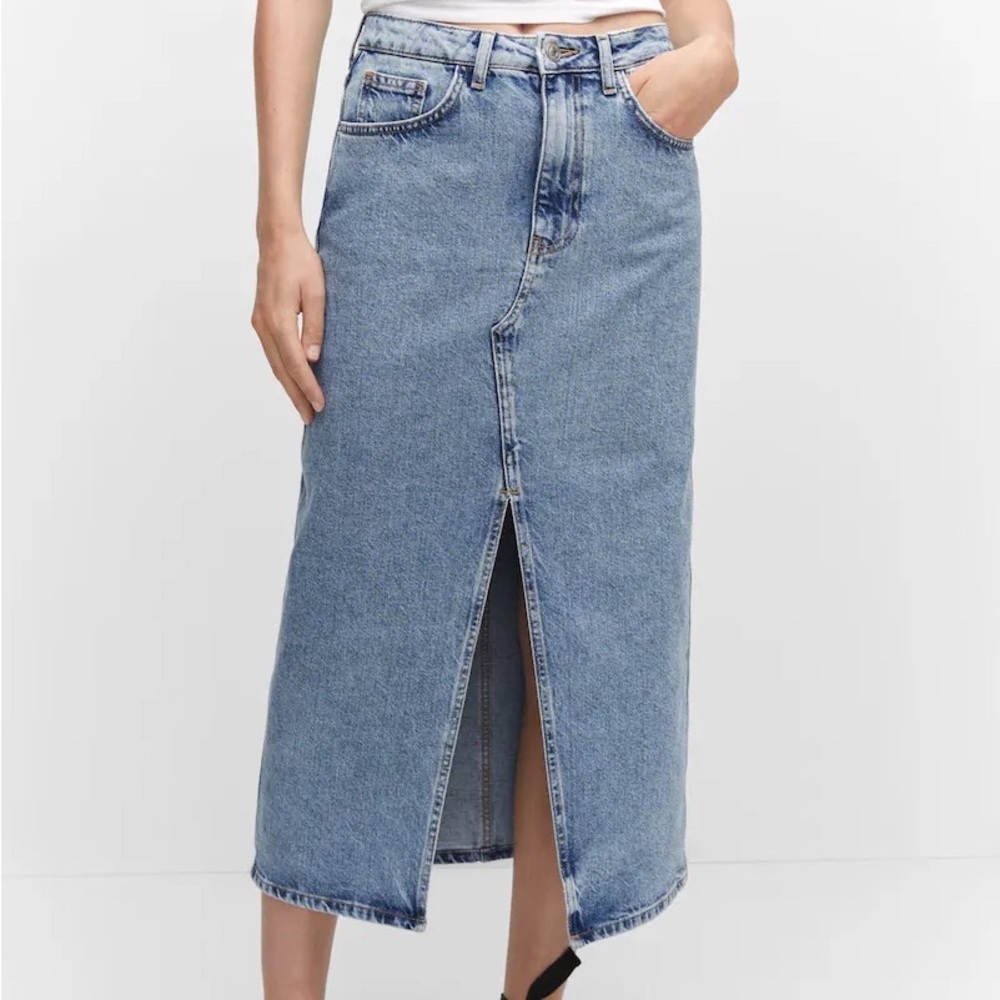 NWT Mango Denim Midi Skirt Size XXL